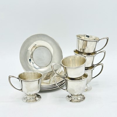 Lot 1256 - Set of Six Towle Sterling Silver Cups and Saucers
