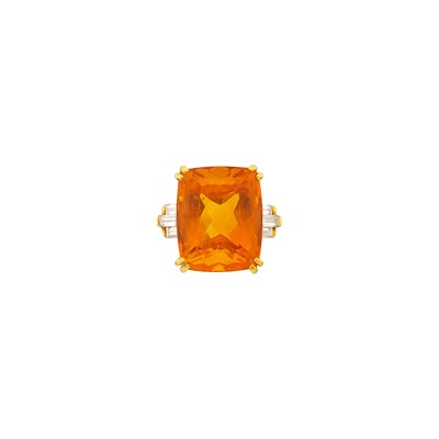 Lot 1160 - Gold, Citrine and Diamond Ring