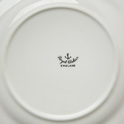 Lot 90 - Group of English Porcelain 'Cabbage Rose' Pattern Dessert and Tea Wares