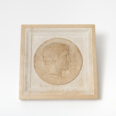 Lot 260 - Italian Grand Tour Carved Stone, Limestone and Marble Portrait Roundel