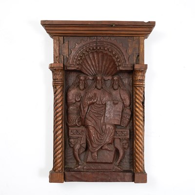 Lot 310 - Spanish Carved Walnut Devotional Panel