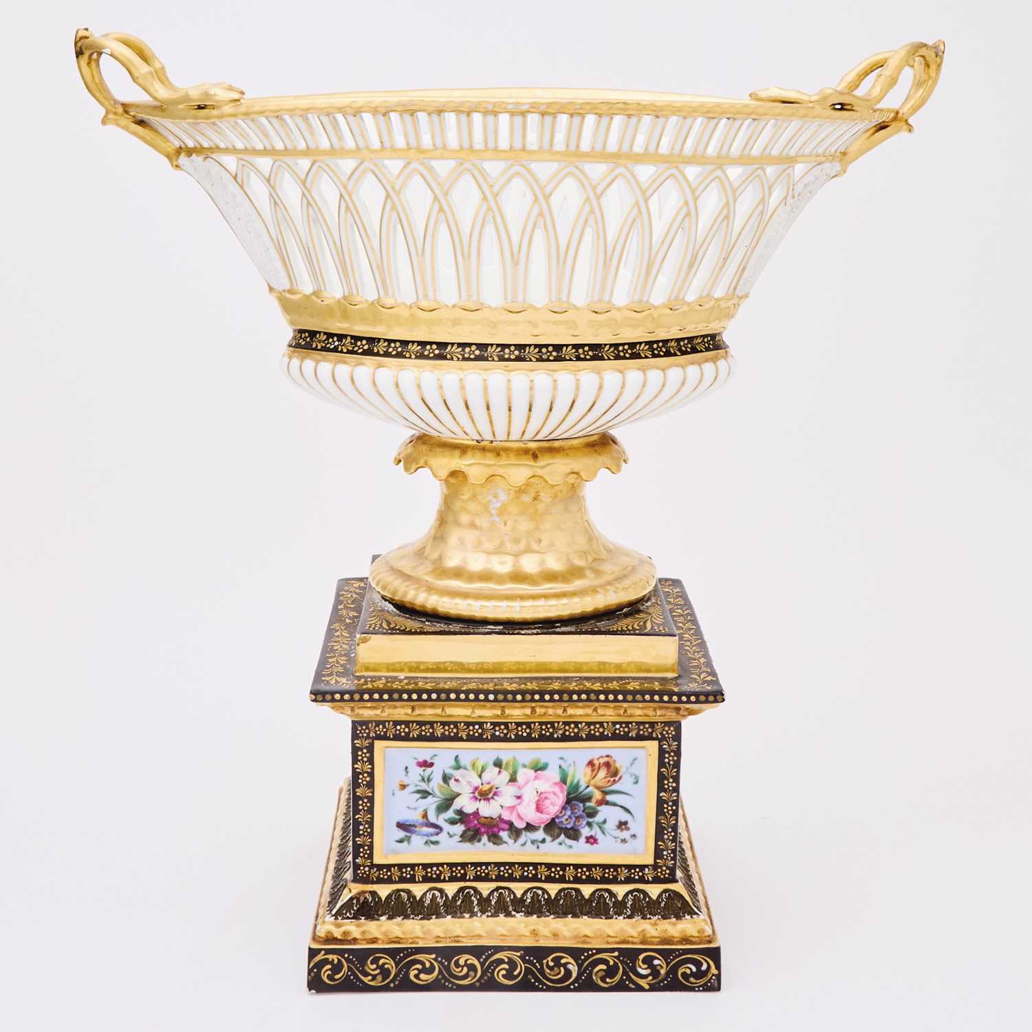 Lot 52 - Paris Porcelain Two-Handled Basket Centerpiece