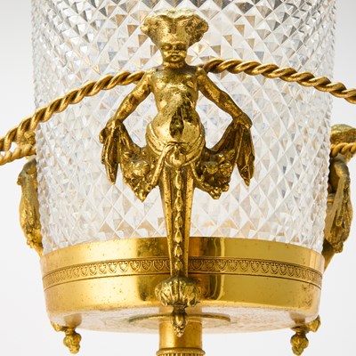 Lot 56 - French Napoleon III Style Gilt-Metal and Molded Glass Two-Handled Bottle Cooler on Stand
