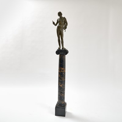 Lot 280 - Italian Grand Tour Patinated Metal Figure of Narcissus