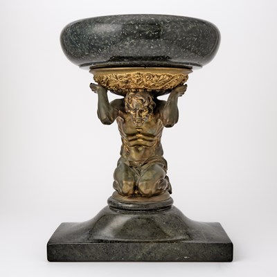 Lot 283 - Italian Grand Tour Gilt-Bronze Mounted Marble Figural Tazza
