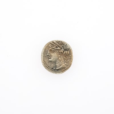 Lot 4 - Carthage. c. 220-210 B.C.E. Electrum 3/8 Shekel (2.81g, 15mm).