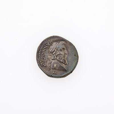 Lot 38 - Pompey the Great, struck by Varro. c. 49 B.C. AR Denarius (3.92g, 19mm).
