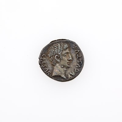 Lot 86 - Augustus and P. Petronius Turpilianus (Moneyer). c. 19 B.C.E. AR Denarius (3.97g, 19mm).