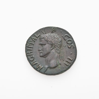 Lot 98 - Head of Agrippa, struck by Caligula. c. 35-40 C.E. AE As. (11.27g, 28mm).