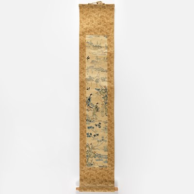 Lot 136 - A Chinese Embroidered Silk Panel on Scroll