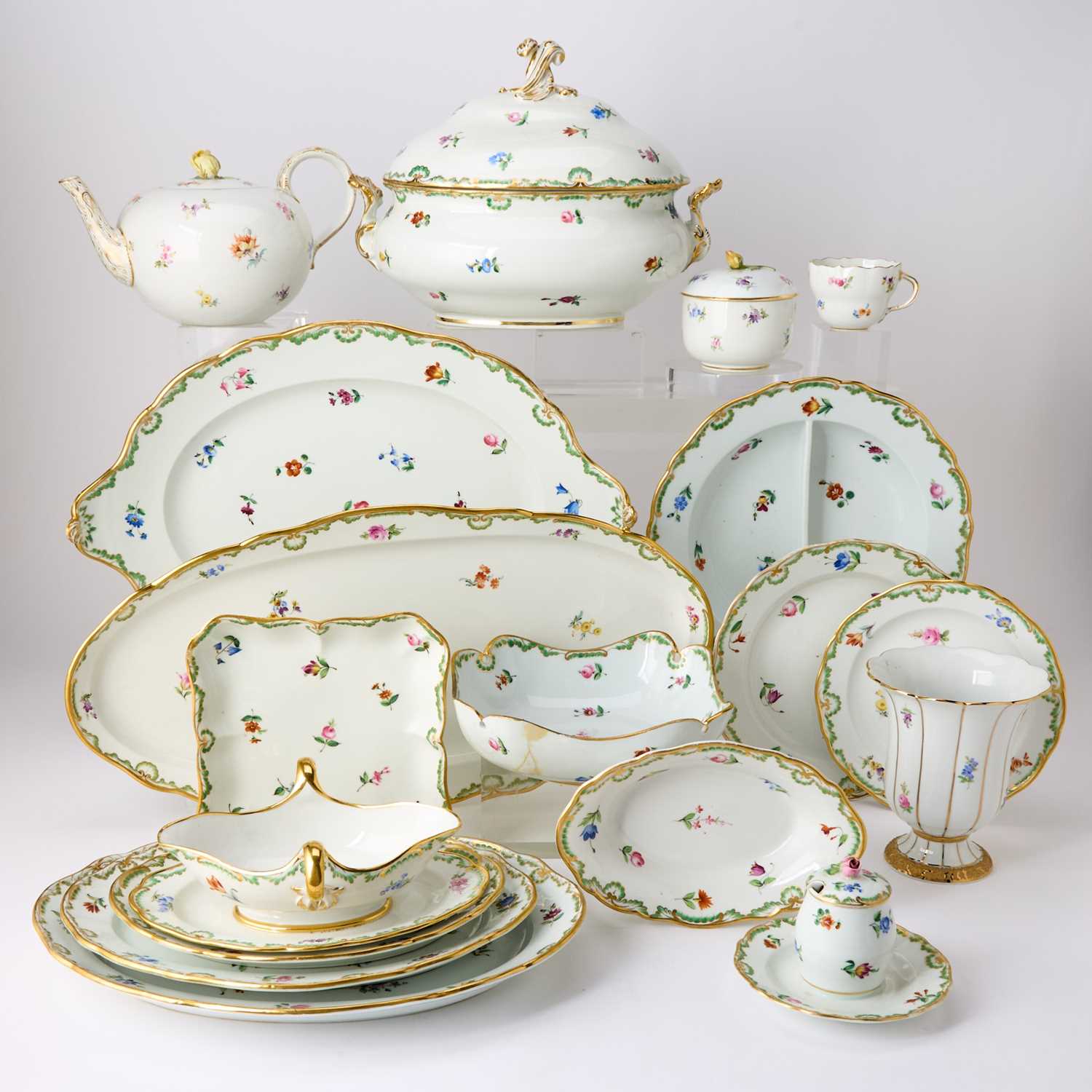Lot 46 - Assembled Meissen Porcelain Partial Dinner Service