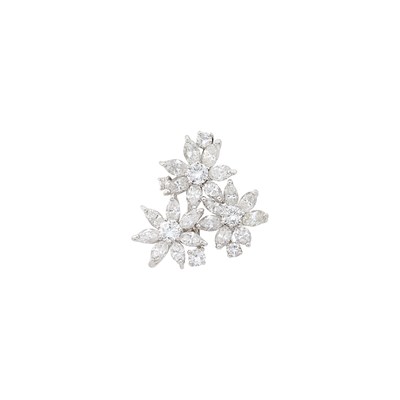 Lot 1048 - Platinum and Diamond Pendant-Brooch