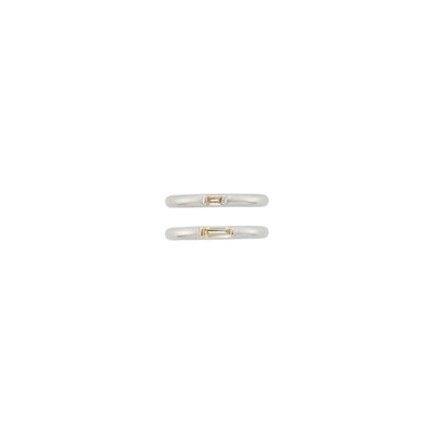 Lot 1151 - Attributed to JAR Pair of Platinum and Diamond Band Rings, France