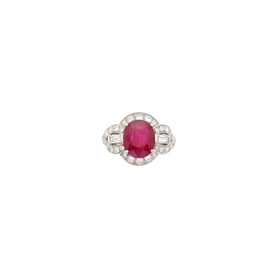 Lot 169 - Platinum, Ruby and Diamond Ring