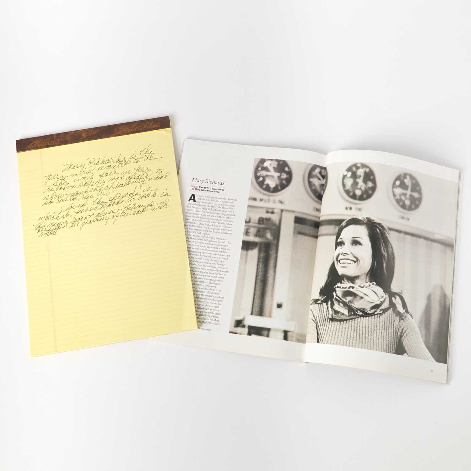 Lot 69 - Mary Tyler Moore's handwritten description of Mary Richards for Time Magazine