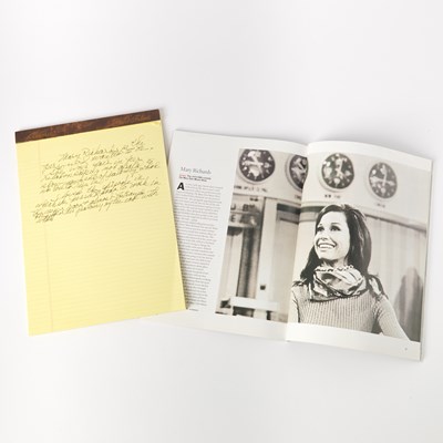 Lot 69 - Mary Tyler Moore's handwritten description of Mary Richards for Time Magazine