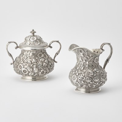 Lot 126 - Jenkins & Jenkins Sterling Silver Cream Jug and Covered Sugar Bowl