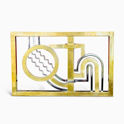 Lot 1098 - Brass and Chromed Metal Cashier's Window Cage