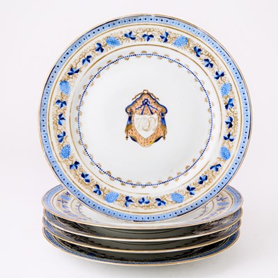 Lot 486 - Set of Five Chinese Export Porcelain Plates