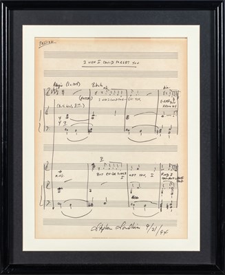 Lot 574 - Stephen Sondheim quotation manuscript for Passion