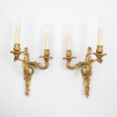Lot 553 - Pair of Louis XV Ormolu Two- Branch Wall-Lights