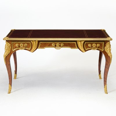 Lot 141 - Régence Style Gilt-Bronze Mounted Kingwood Bureau Plat by Sormani