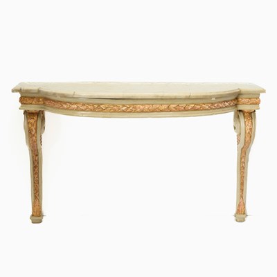 Lot 552 - Louis XVI Grey-Painted and Parcel Giltwood Console Table