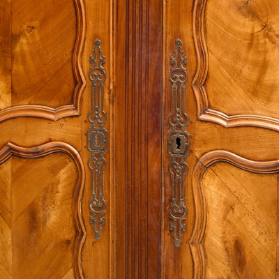 Lot 173 - Louis XV Fruitwood and Chestnut Armoire