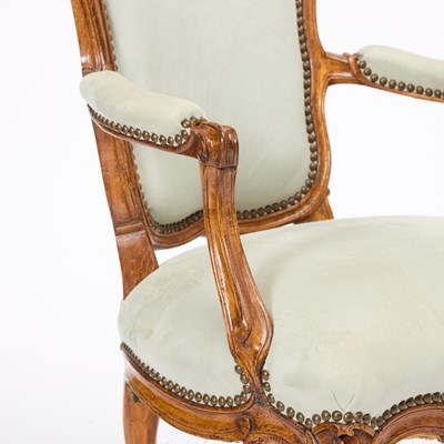 Lot 182 - Pair of Louis XV Beechwood Fauteuils en Cabriolet