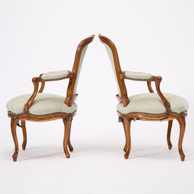 Lot 182 - Pair of Louis XV Beechwood Fauteuils en Cabriolet