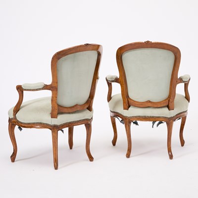 Lot 182 - Pair of Louis XV Beechwood Fauteuils en Cabriolet