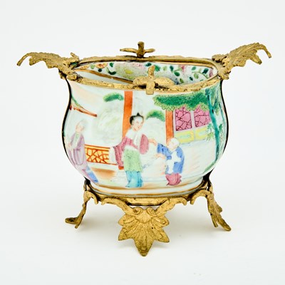 Lot 44 - Gilt-Bronze Mounted Chinese Export Famille Rose Porcelain Sugar Bowl