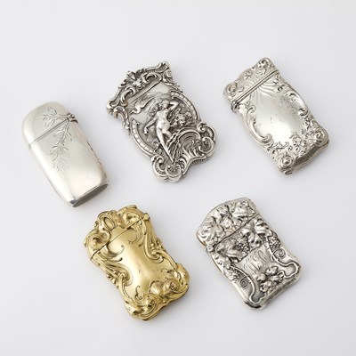 Lot 35 - Five American Silver and Silver Plated Vesta Cases
