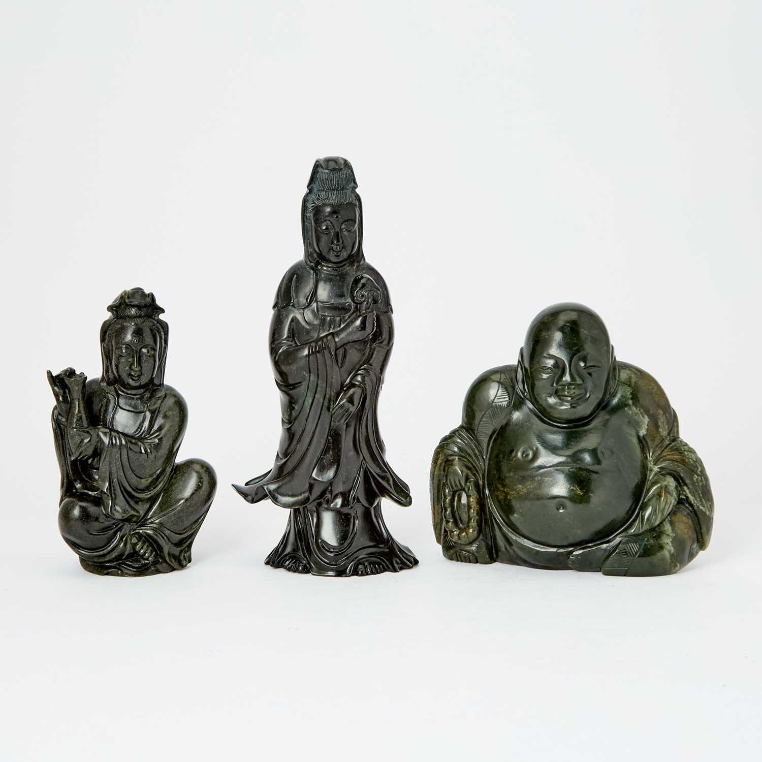 Lot 58 - A Group of Three Chinese Hardstone Figural Carvings