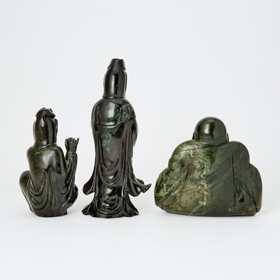 Lot 58 - A Group of Three Chinese Hardstone Figural Carvings