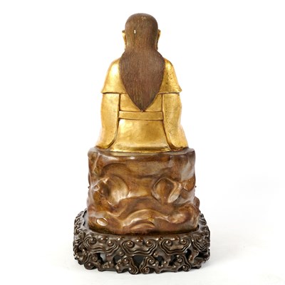 Lot 66 - A Large and Heavily-Cast Chinese Gilt Bronze Seated Daoist Figure