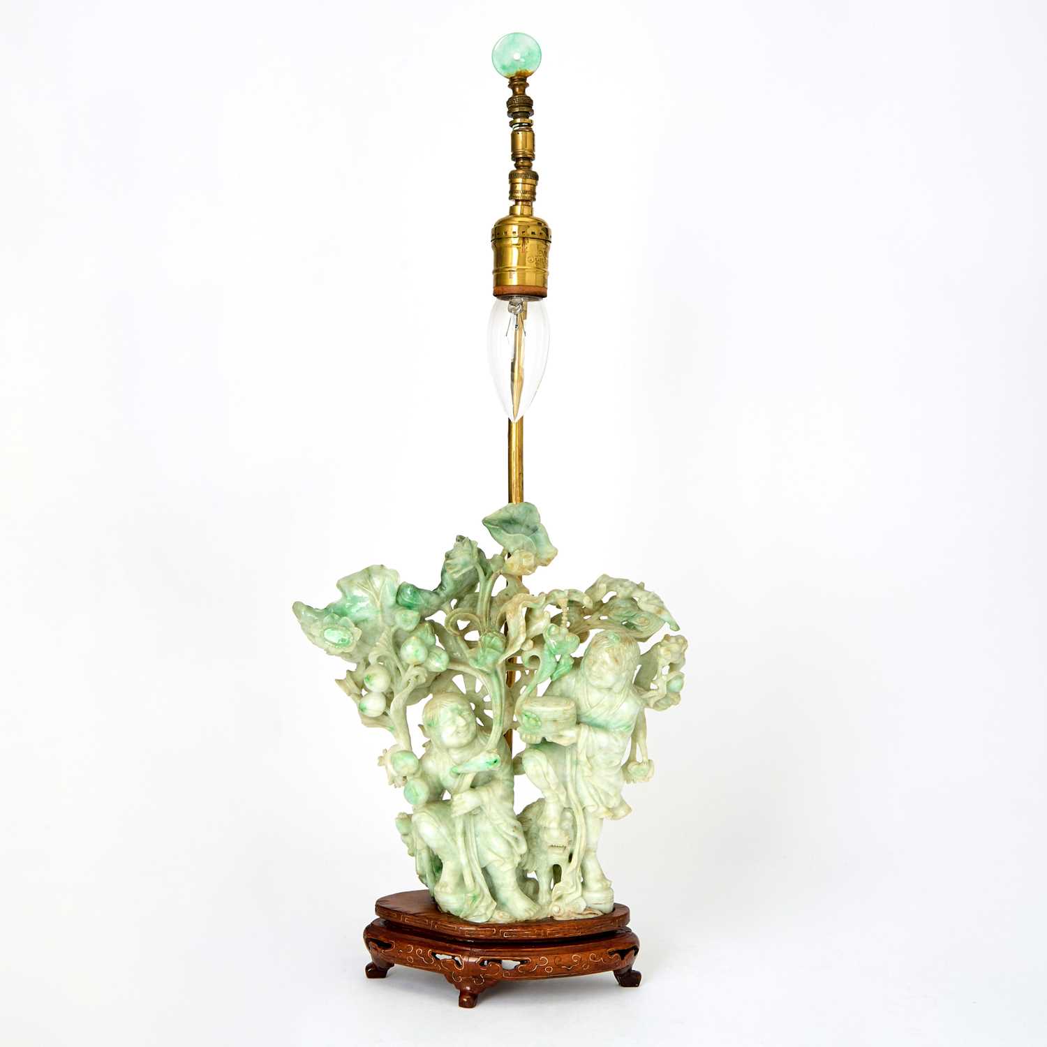 Lot 53 - A Chinese Jadeite Carving of Hehe Erxian