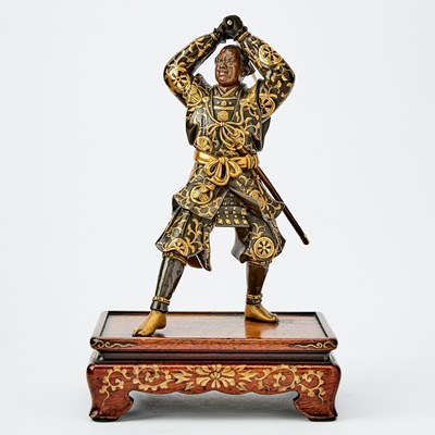 Lot 39 - A Japanese Parcel Gilt Bronze Figural Sculpture