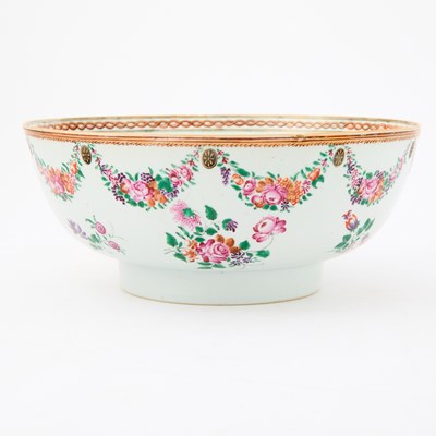 Lot 115 - Chinese Export Famille Rose Porcelain Punchbowl