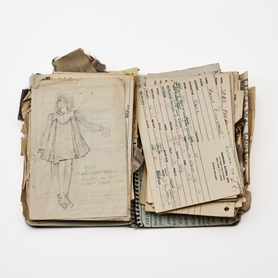Lot 540 - A costume notebook from Annie mentioning Sarah Jessica Parker