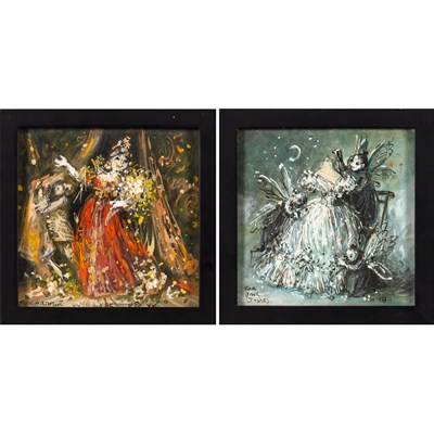 Lot 551 - Two small framed watercolors by Desmond Heeley