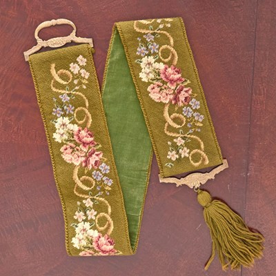 Lot 227 - Victorian Style Needlepoint Bell Pull Made by Mary Tyler Moore
