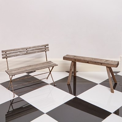 Lot 311 - Two Children's Outdoor Wood Benches