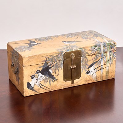 Lot 166 - Chinese Painted Box with Brass Hardware