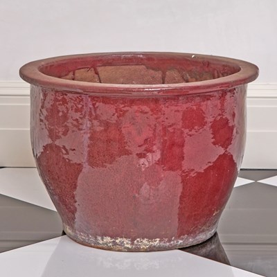 Lot 262 - Large Oxblood Glazed Terracotta Planter
