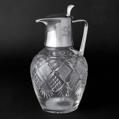Lot 193 - Fabergé Silver-Mounted Glass Decanter