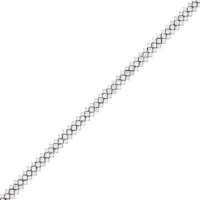 Lot 1157 - Platinum and Diamond Bracelet
