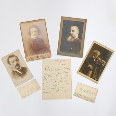 Lot 629 - Signed photos, autograph letters, and postcards of famous 19th century musicians