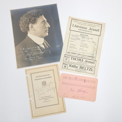 Lot 636 - A group of items signed by Russian pianist Josef Lhévinne