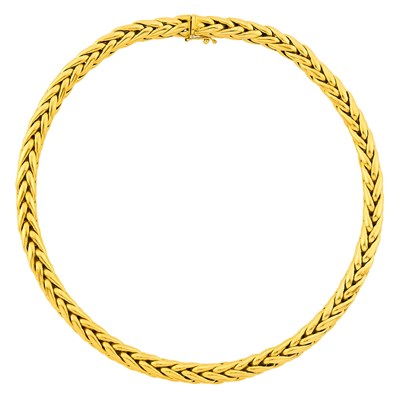Lot 1095 - Braided Gold Link Necklace